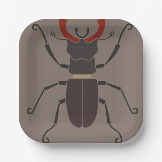 Stag Beetle Pappteller (Vorderseite)