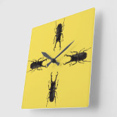Stag Beetle Quadratische Wanduhr (Winkel)