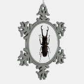 Stag Beetle Schneeflocken Zinn-Ornament (Links)