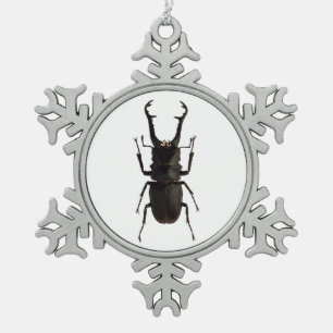 Stag Beetle Schneeflocken Zinn-Ornament