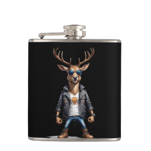 Stag Biker Rebel Leather Jacket Cool Style Urban Flachmann