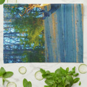 Stag / Buck Deer, hellblauer Himmel Geschirrtuch (Gefaltet)