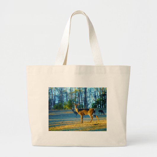 Stag / Buck Deer, hellblauer Himmel Jumbo Stoffbeutel (Vorne)