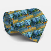 Stag / Buck Deer, hellblauer Himmel Krawatte (Gerollt)