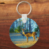 Stag / Buck Deer, hellblauer Himmel Schlüsselanhänger (Vorderseite)