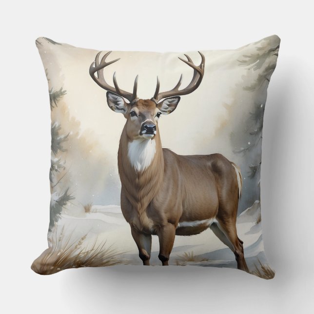 Stag Buck Deer Kissen (Vorderseite)