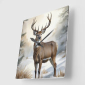 Stag Buck Deer Quadratische Wanduhr (Winkel)