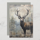 Stag Christmas Card Feiertagskarte (Vorne/Hinten)