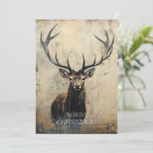 Stag Christmas Card Feiertagskarte (Stehend Vorderseite)