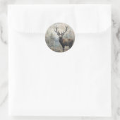 Stag Christmas Runder Aufkleber (Tasche)