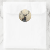 Stag Christmas Runder Aufkleber (Tasche)