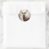 Stag Christmas Runder Aufkleber (Tasche)