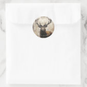 Stag Christmas Runder Aufkleber (Tasche)