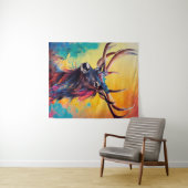 Stag Deer Animal Discovery Adventure Nature Planet Wandteppich (Beispiel (Horizontal))