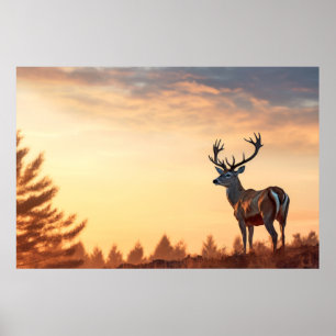 Stag Deer Animal Nature Majestic Wild Poster