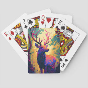 Stag Deer Animal Portrait Painting Wildlife Forest Spielkarten