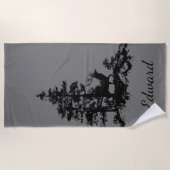 Stag Deer Animal Wildlife Individuelle Name Strandtuch (Vorderseite)