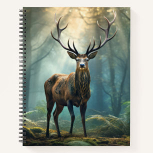 Stag Deer Animal Wildlife Wilderness Kunst, Dichtu Notizblock