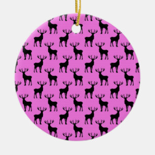 Stag Deer auf rosa Keramikornament