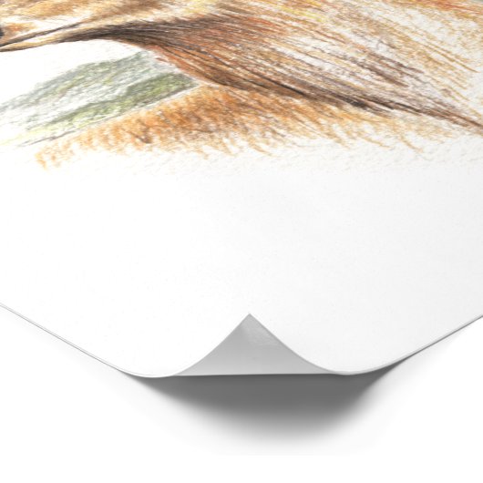 Stag Deer Print Poster (Ecke)