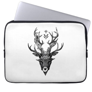 Stag Deer Wild Animal Nature Illustration Art Tatt Laptopschutzhülle