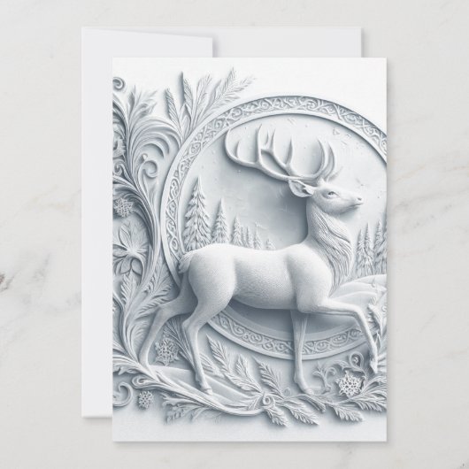 Stag Deer Winter Solstice Dinner Einladung (Rückseite)