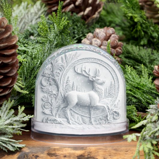Stag Deer with With Poem Snow Globe Schneekugeln (Winter)