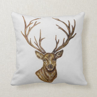 Stag Dez Zeichn von Woodland Animal Art Kissen