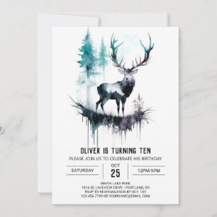 Stag Enchanted Greenerity Adventure Birthday Einladung