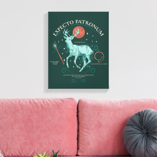 Stag Expecto Patronum Graphic Leinwanddruck (Insitu (Wohnzimmer))