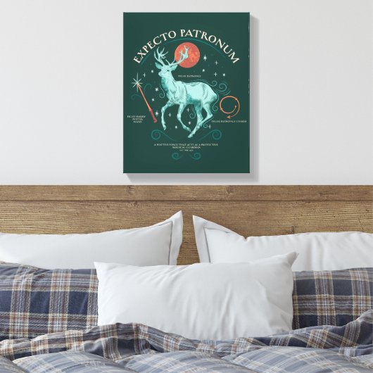 Stag Expecto Patronum Graphic Leinwanddruck (Insitu (Schlafzimmer))