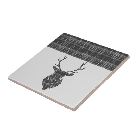 Stag Gray Tartan Pattern Fliese (Seite)