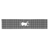 Stag Head auf Schwarz/Weiß Kariert Kurzer Tischläufer (Horizontal)