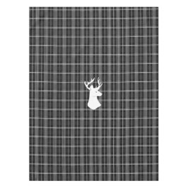 Stag Head auf Schwarz/Weiß Kariert Tischdecke