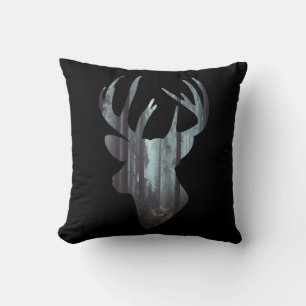 Stag Head und Scottish Tartan Pattern Kissen