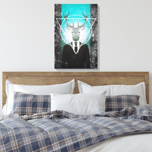 Stag im Anzug Leinwanddruck (Insitu (Schlafzimmer))