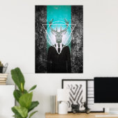 Stag im Anzug Poster (Heimbüro)