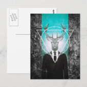 Stag im Anzug Postkarte (Vorne/Hinten)