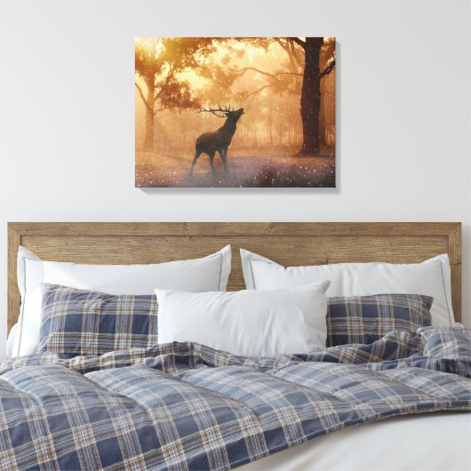 Stag im Wald Leinwanddruck (Insitu (Schlafzimmer))