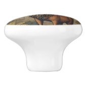 Stag im Wald William Morris Inspiriert Keramikknauf (Seitenansicht)