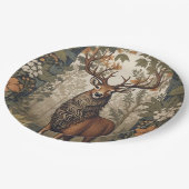 Stag im Wald William Morris Inspiriert Pappteller (Schrägansicht)