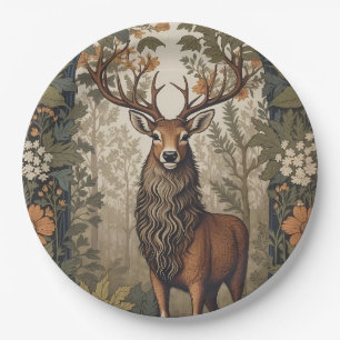 Stag im Wald William Morris Inspiriert Pappteller