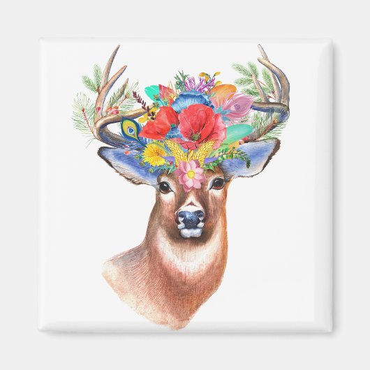 Stag in Farben Magnet (Vorne)