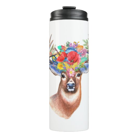 Stag in Farben Thermosbecher (Vorderseite)