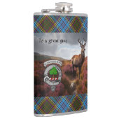 Stag in Heather w/Anderson Abzeichen Personalisier Flachmann (Rechts)