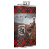 Stag in Heather w/Wallace Abzeichen Personalisiert Flachmann (Rechts)