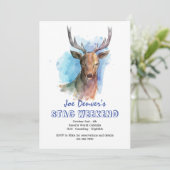 Stag in Wasserfarbe Einladung (Stehend Vorderseite)