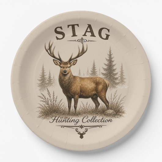STAG – JAGDKOLLEKTION  PAPPTELLER (Vorderseite)