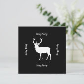 Stag Night - Bachelor oder Stag Party Schwarz-weiß Einladung (Stehend Vorderseite)