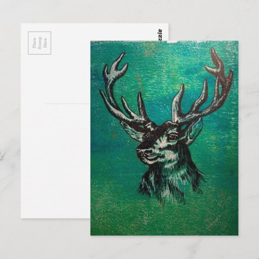 Stag Postkarte (Vorne/Hinten)